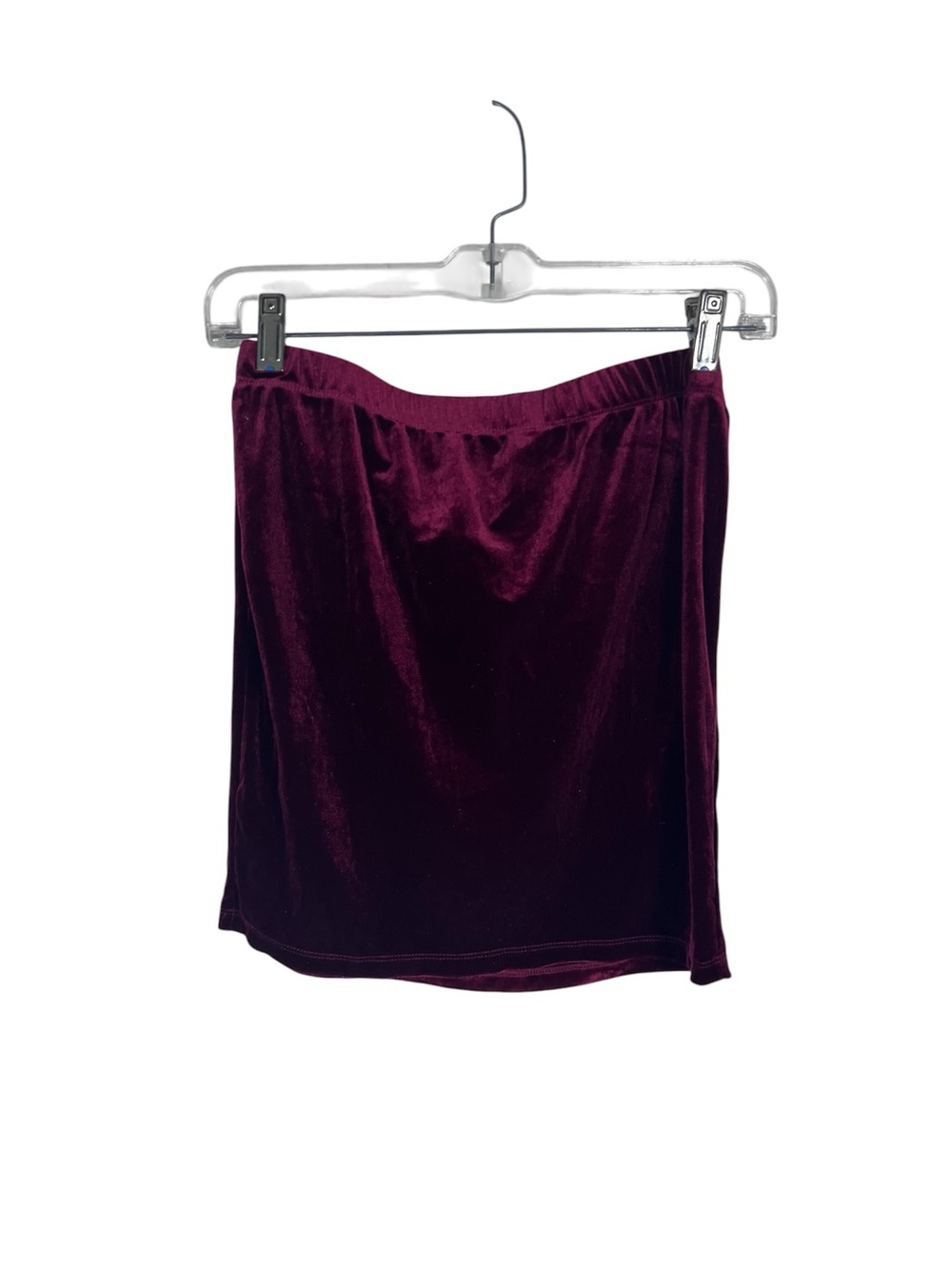 Velvet Pencil Skirt in Deep Burgundy Size S